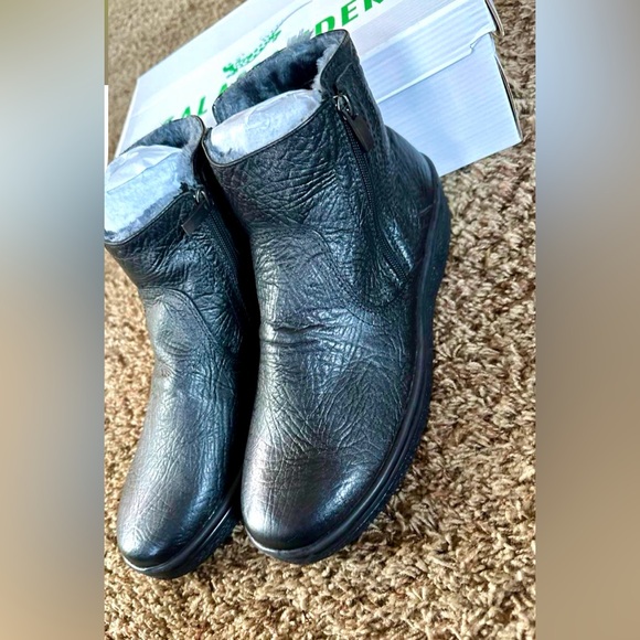 New RARE VINTAGE SALAMANDER Mens Black Leather Double Side Zip Boots - Picture 4 of 12